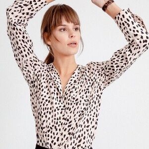 Rails Rebel Blush and Black Button Down Shirt with Notched Collar